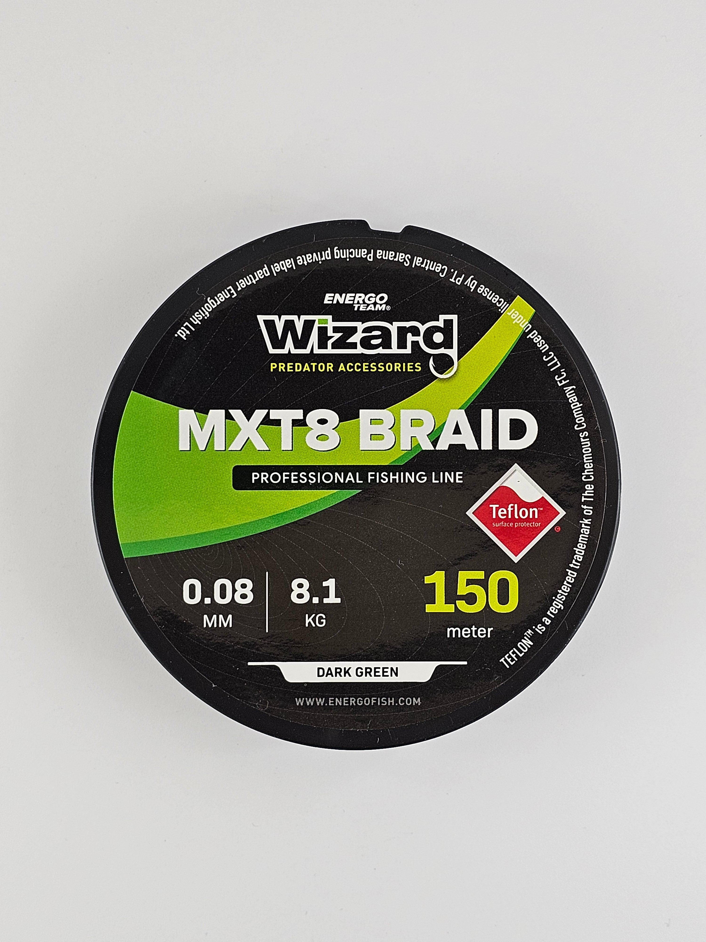 Fir textil wizard mxt8 braid teflon, green, 150 m