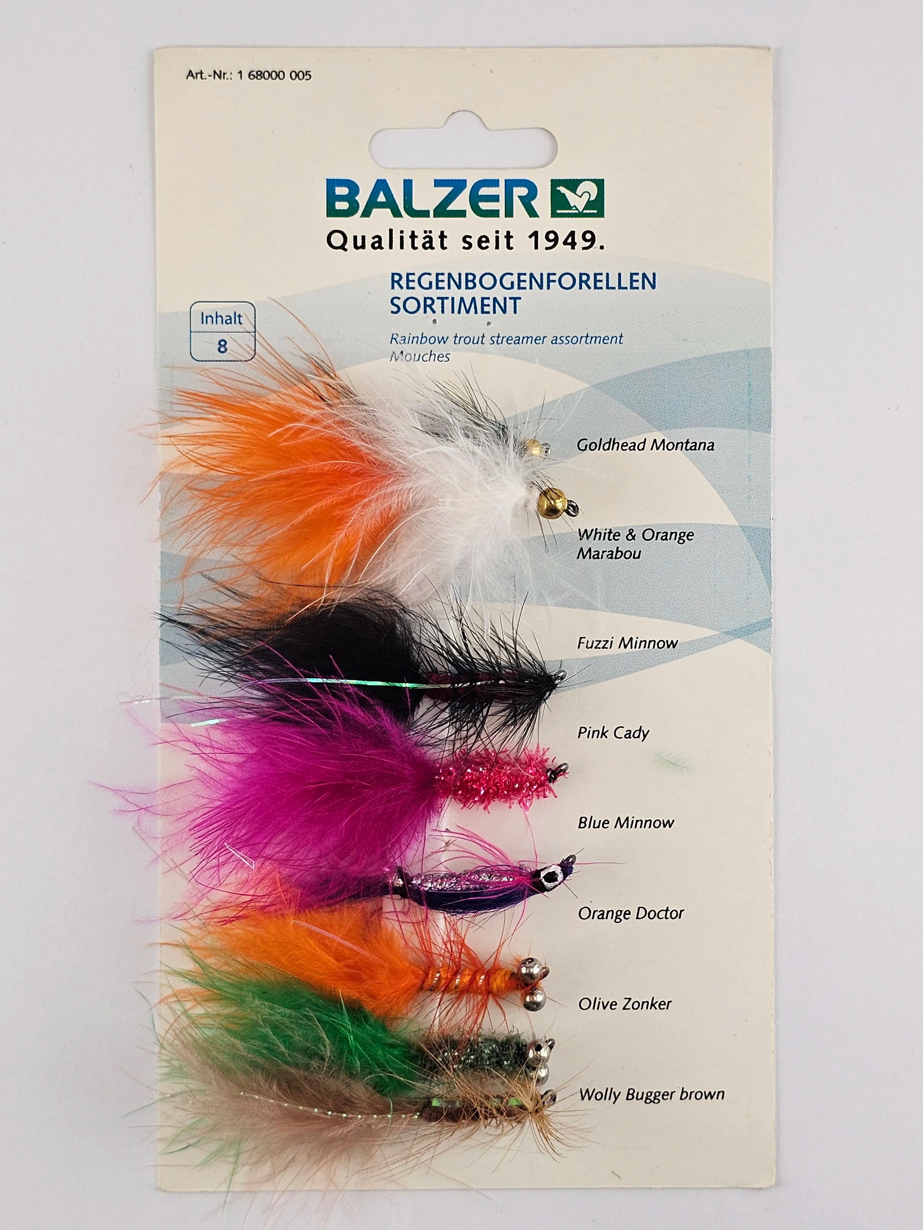 Set muste BALZER rainbow trout streamer assortment mouches
