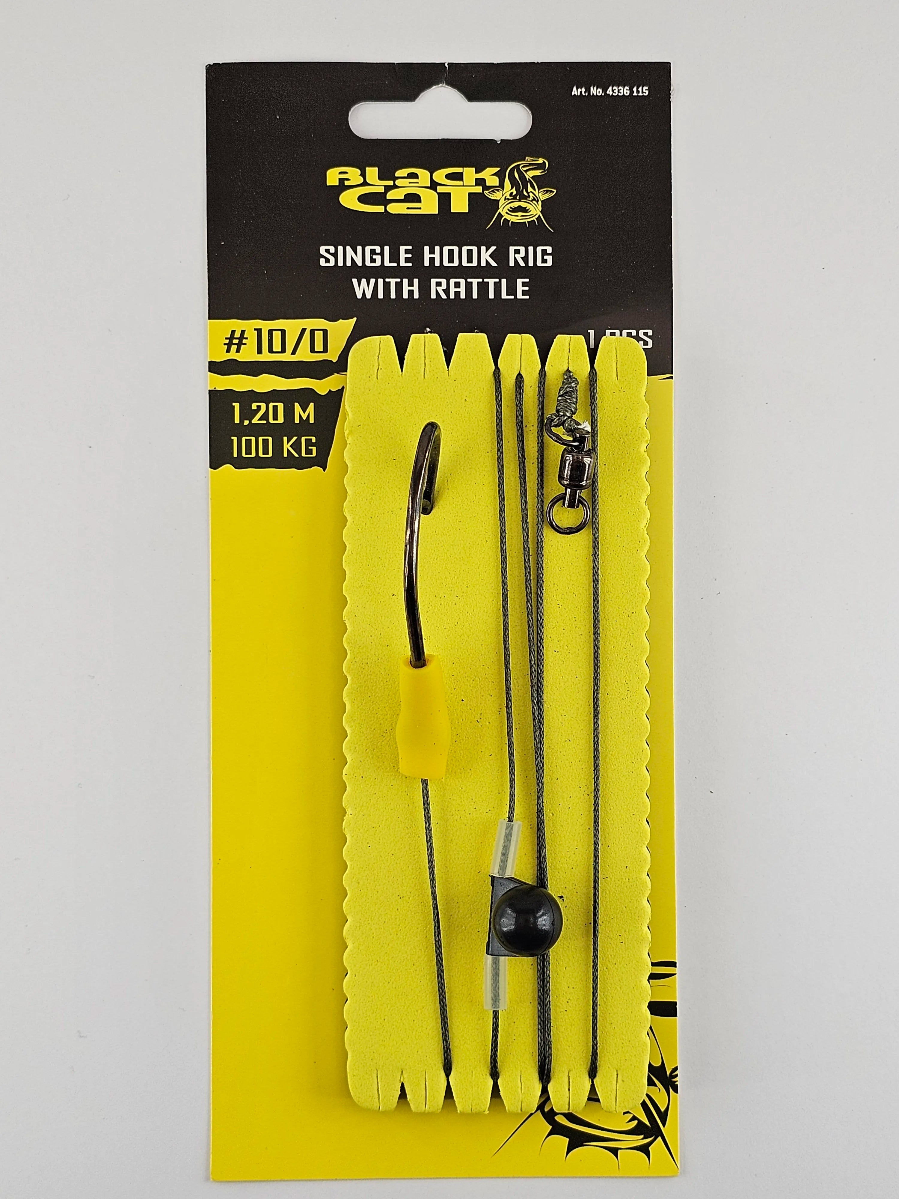 Montura pentru somn, BLACK CAT single hook rig with rattle