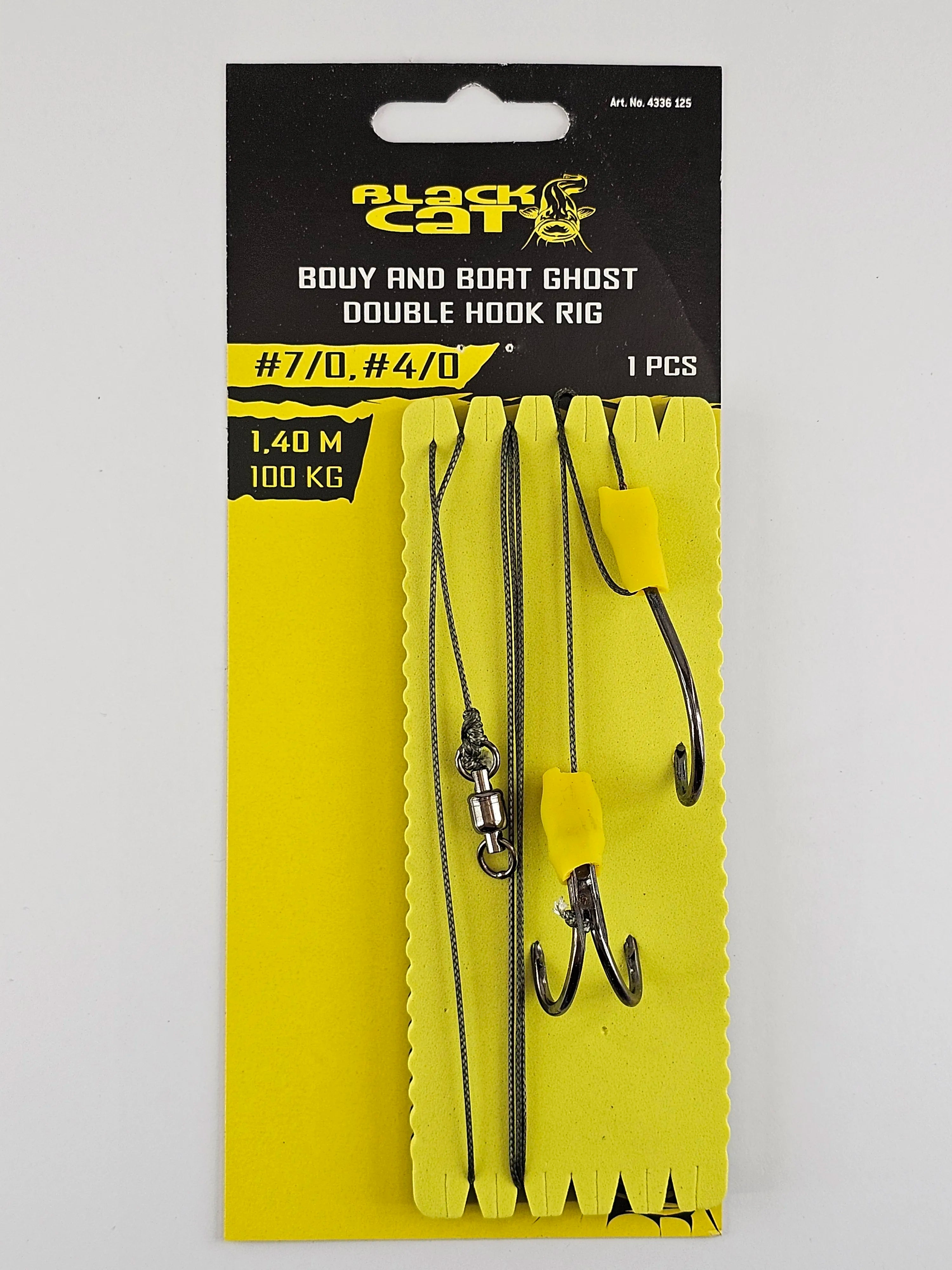 Montura pentru somn, BLACK CAT bouy and boat ghost double hook rig