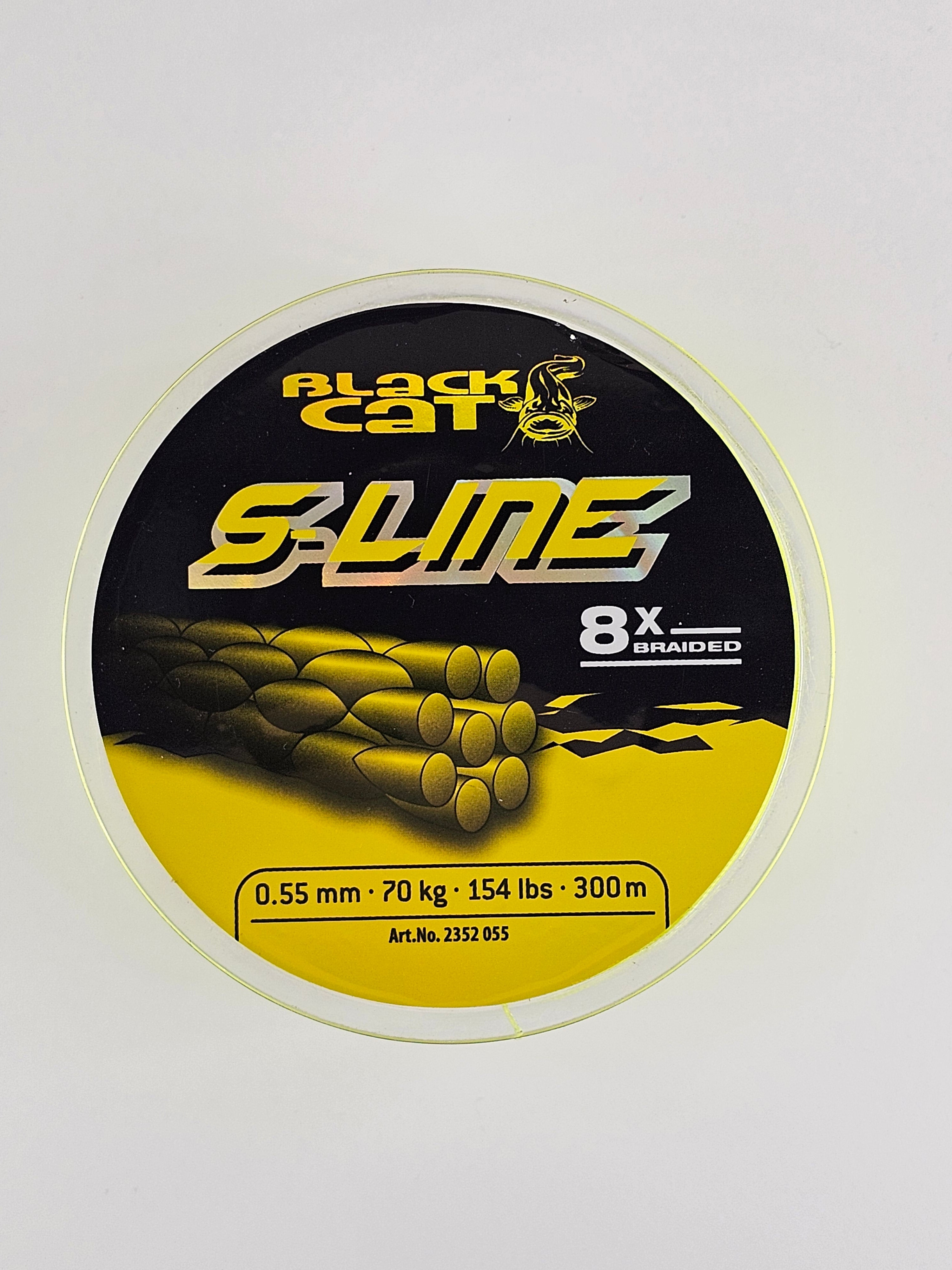 Fir textil black cat s-line 8x braided, yellow, 300 m
