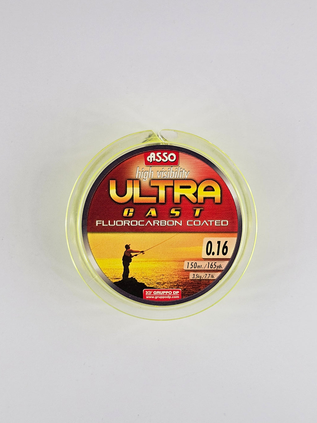 Fir fluorocarbon asso, high visibility ultra cast, yellow, fluorocarbon coated, 150 m