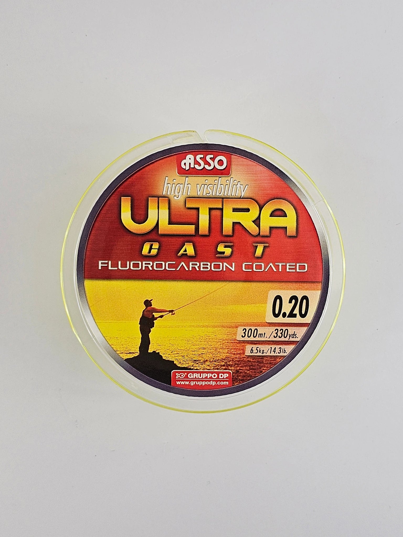 Fir monofilament ASSO, high visible ultra cast fluorocarbon coated yellow, 300 m