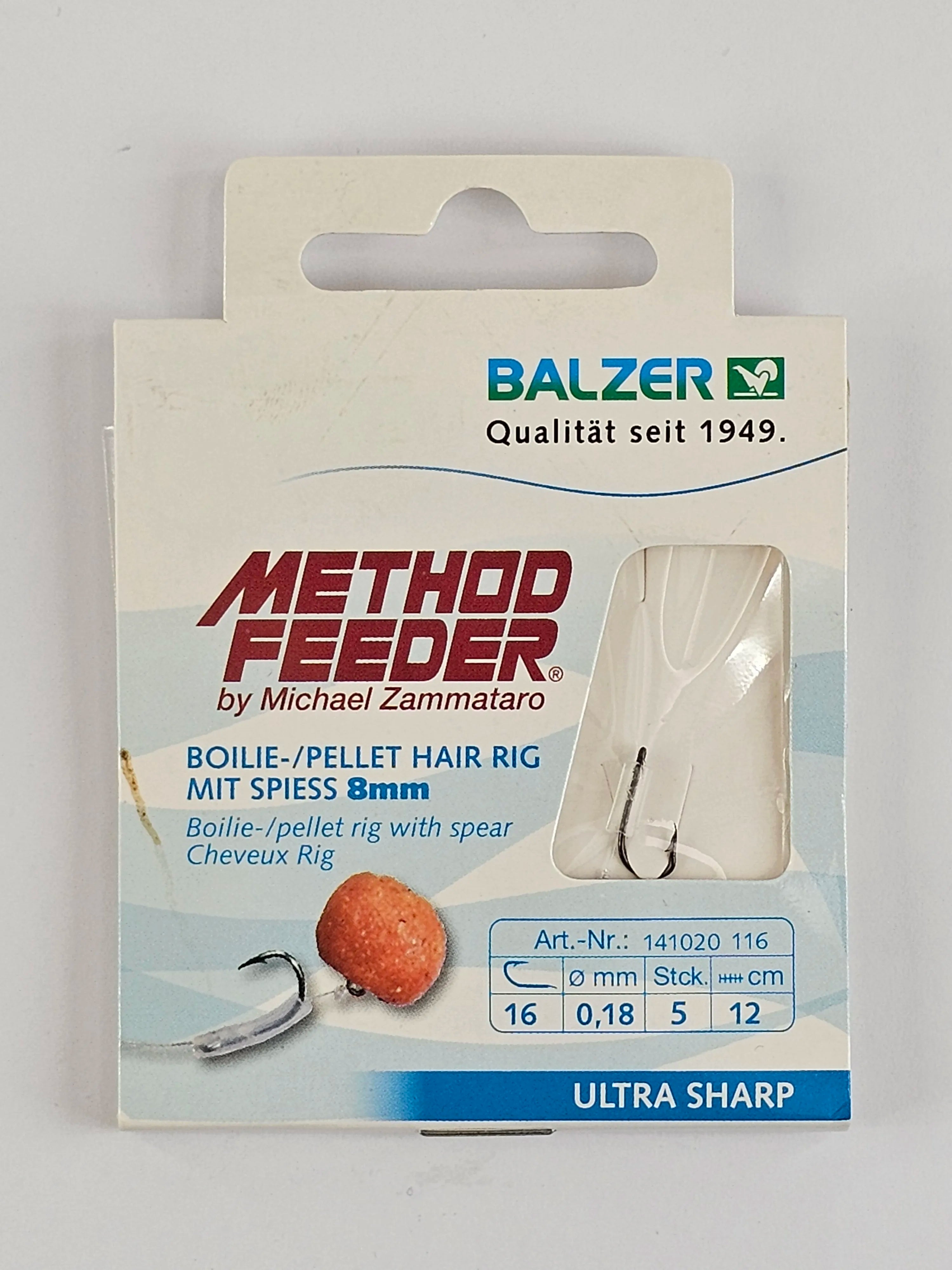 Set carlige legate BALZER boilie pellet hair rig mit spiess 8mm