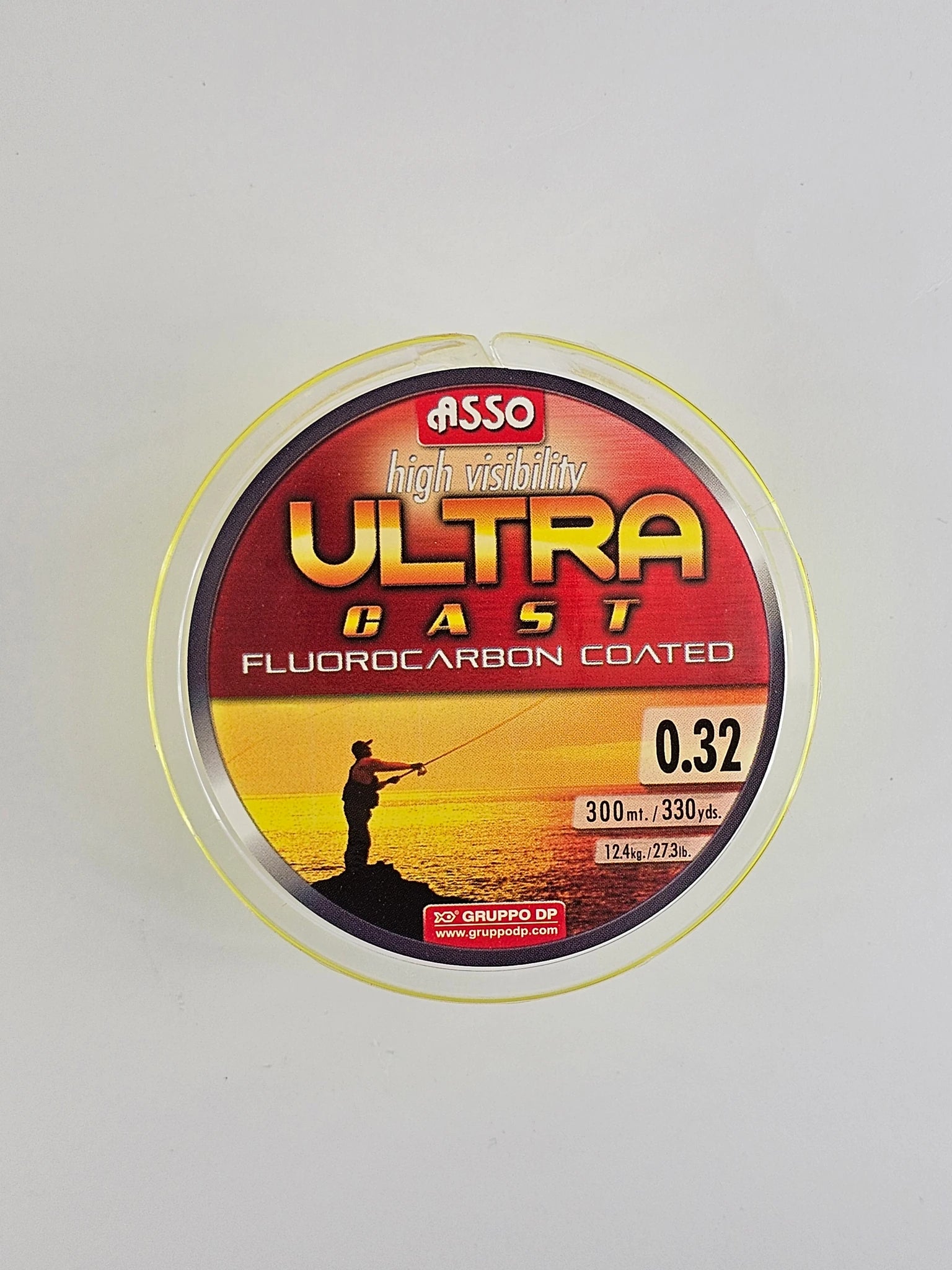 Fir monofilament ASSO, high visible ultra cast fluorocarbon coated yellow, 300 m