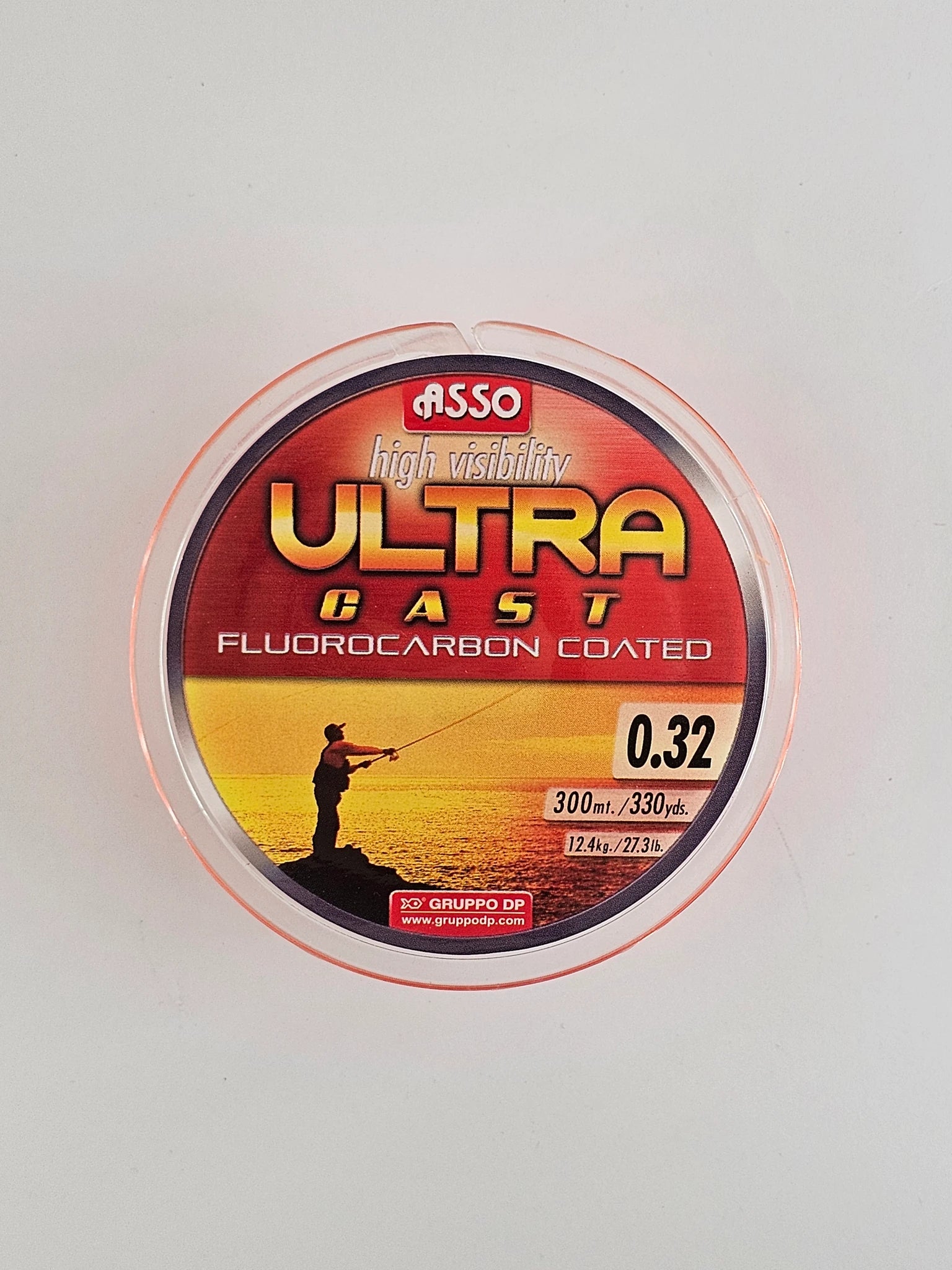 Fir monofilament ASSO, high visible ultra cast fluorocarbon coated orange, 300 m