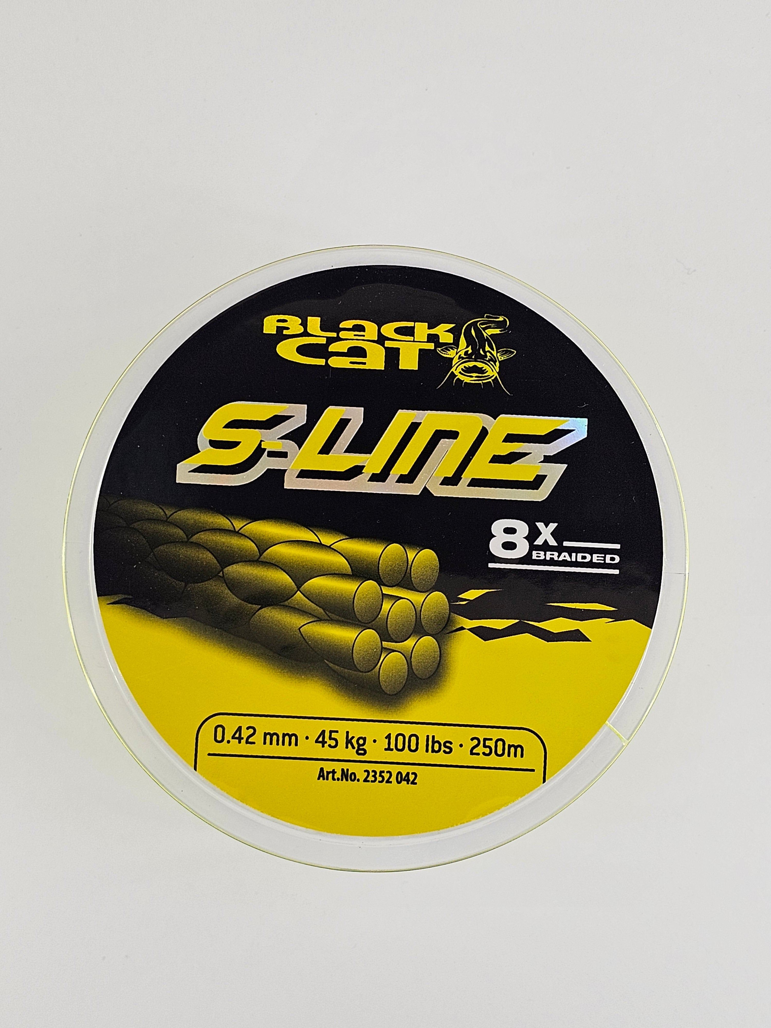 Fir textil black cat s-line 8x braided, yellow, 250 m