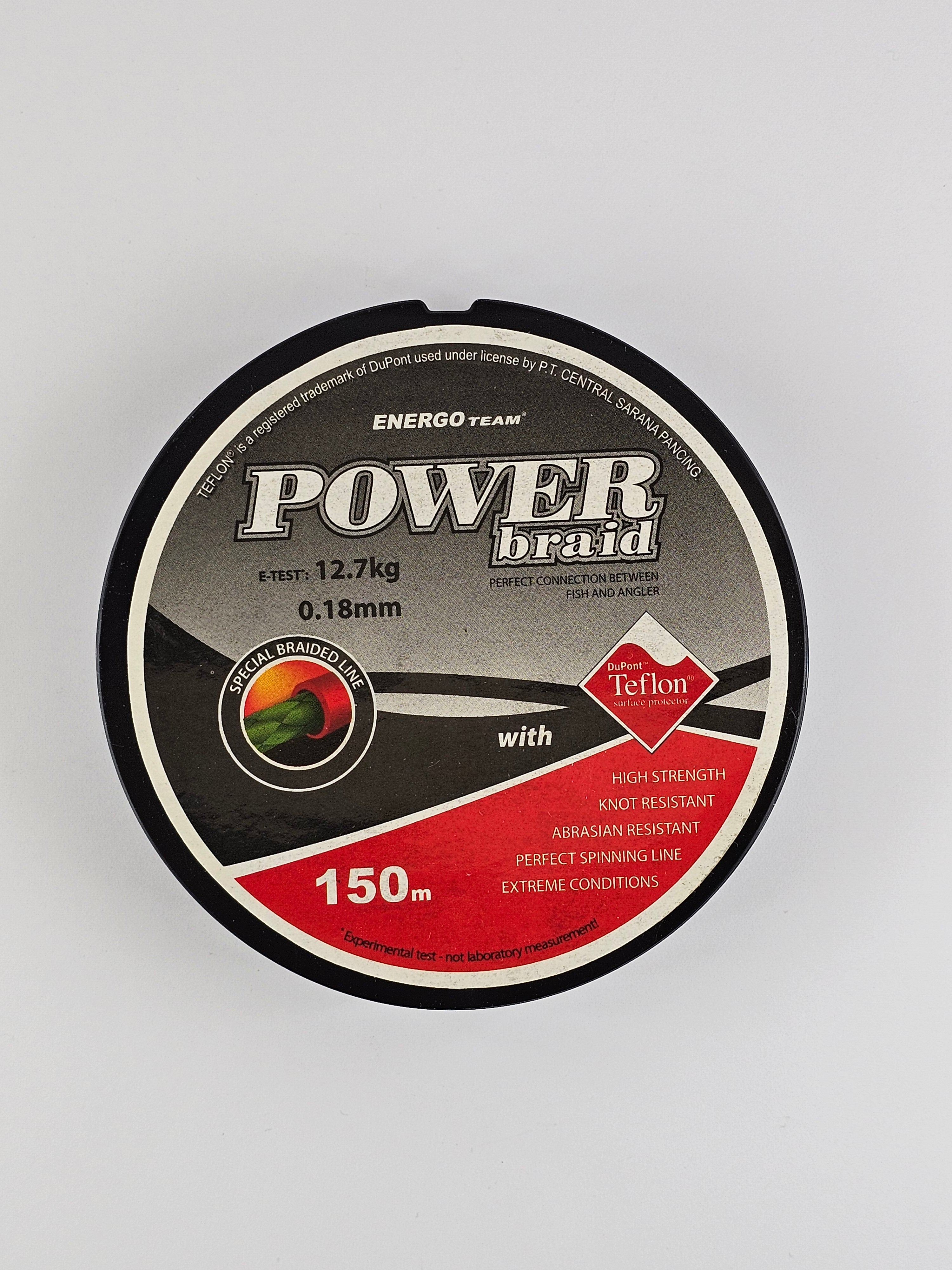 Fir textil energo team, power braid teflon, black, 150 m